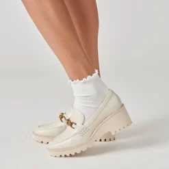 HARLEN LOAFERS IVORY CRINKLE PATENT^Dolce Vita Fashion