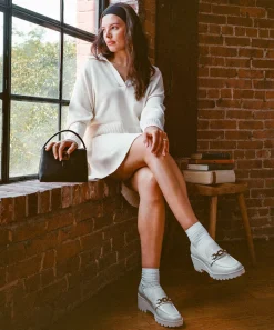HARLEN LOAFERS IVORY CRINKLE PATENT^Dolce Vita Fashion