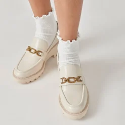 HARLEN LOAFERS IVORY CRINKLE PATENT^Dolce Vita Fashion