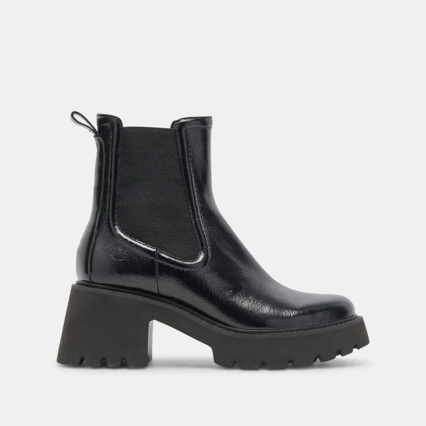 HAWK H20 WIDE BOOTIES MIDNIGHT CRINKLE PATENT^Dolce Vita New