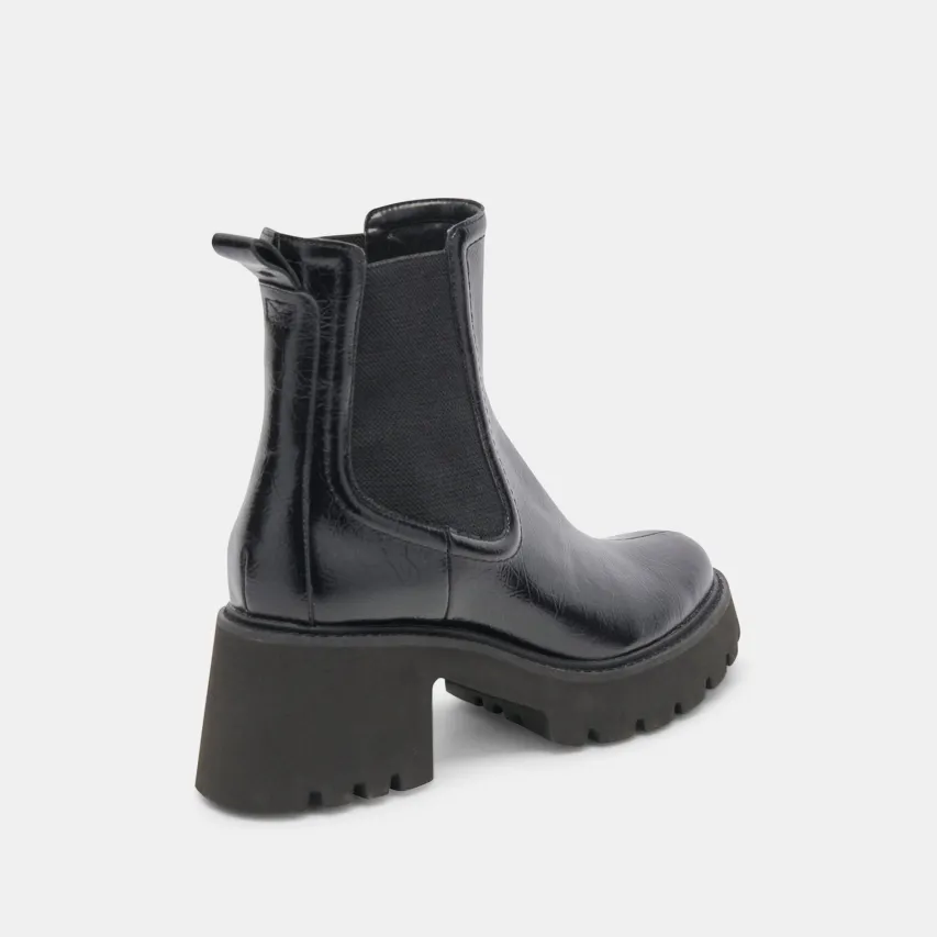 HAWK H20 WIDE BOOTIES MIDNIGHT CRINKLE PATENT^Dolce Vita New