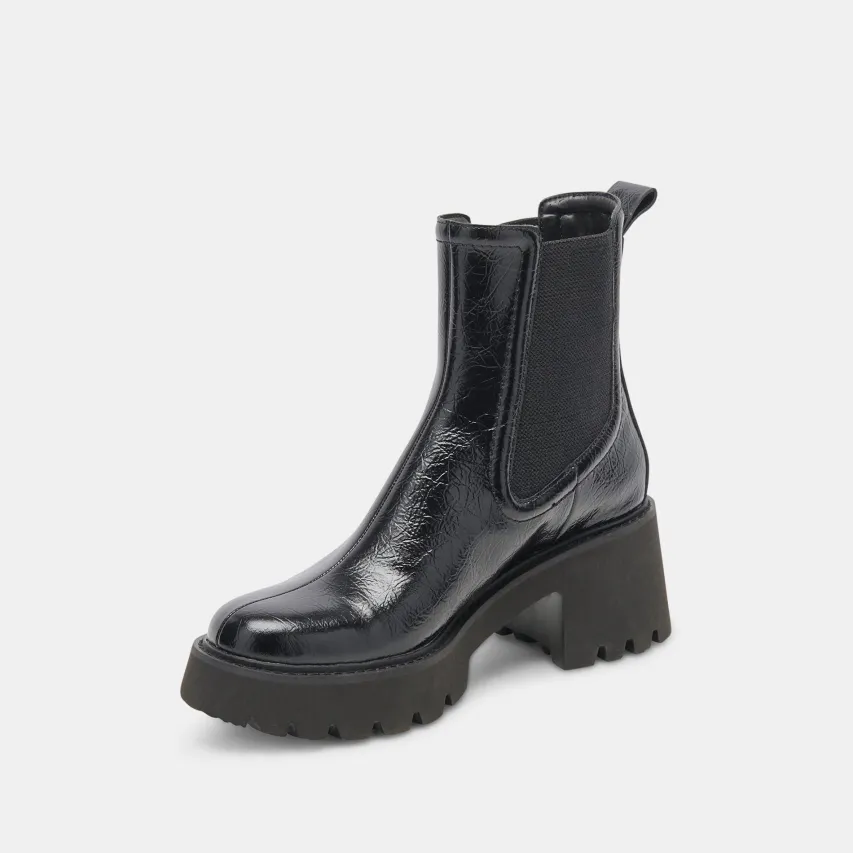 HAWK H20 WIDE BOOTIES MIDNIGHT CRINKLE PATENT^Dolce Vita New