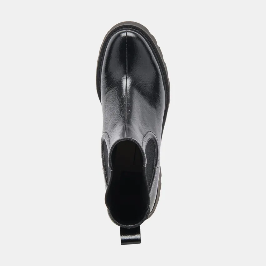 HAWK H20 WIDE BOOTIES MIDNIGHT CRINKLE PATENT^Dolce Vita New