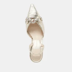 HAYLEE HEELS PLATINUM DISTRESSED LEATHER^Dolce Vita Fashion