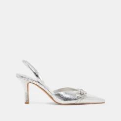 HAYLEE HEELS SILVER DISTRESSED LEATHER^Dolce Vita New