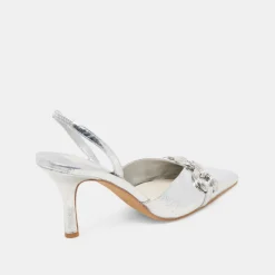 HAYLEE HEELS SILVER DISTRESSED LEATHER^Dolce Vita New