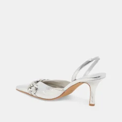 HAYLEE HEELS SILVER DISTRESSED LEATHER^Dolce Vita New