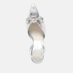 HAYLEE HEELS SILVER DISTRESSED LEATHER^Dolce Vita New