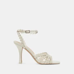 HELLEN PEARL HEELS WHITE LEATHER^Dolce Vita Sale
