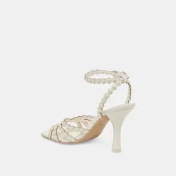 HELLEN PEARL HEELS WHITE LEATHER^Dolce Vita Sale