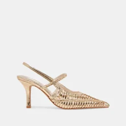 HENSAL HEELS GOLD DISTRESSED LEATHER^Dolce Vita Clearance
