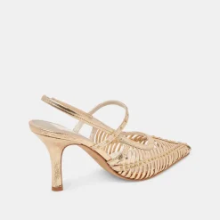 HENSAL HEELS GOLD DISTRESSED LEATHER^Dolce Vita Clearance