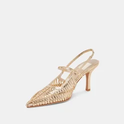 HENSAL HEELS GOLD DISTRESSED LEATHER^Dolce Vita Clearance
