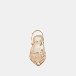HENSAL HEELS GOLD DISTRESSED LEATHER^Dolce Vita Clearance
