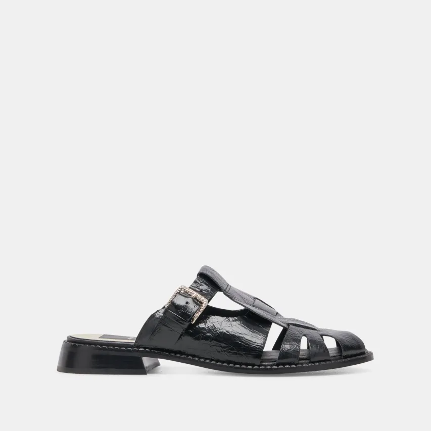 HIPPIE FLATS MIDNIGHT CRINKLE PATENT^Dolce Vita Online