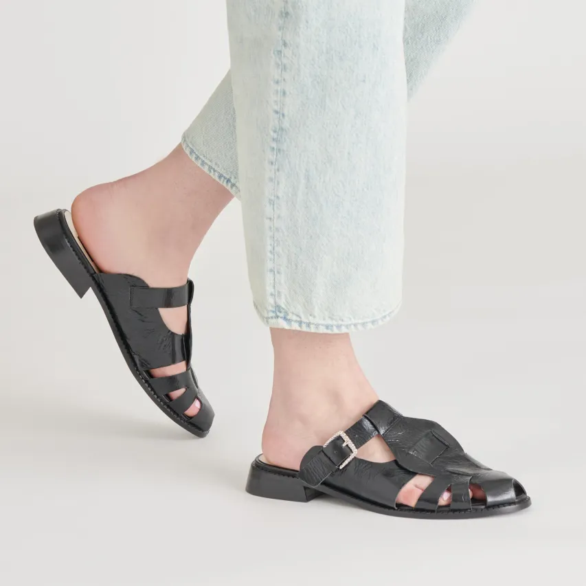 HIPPIE FLATS MIDNIGHT CRINKLE PATENT^Dolce Vita Online