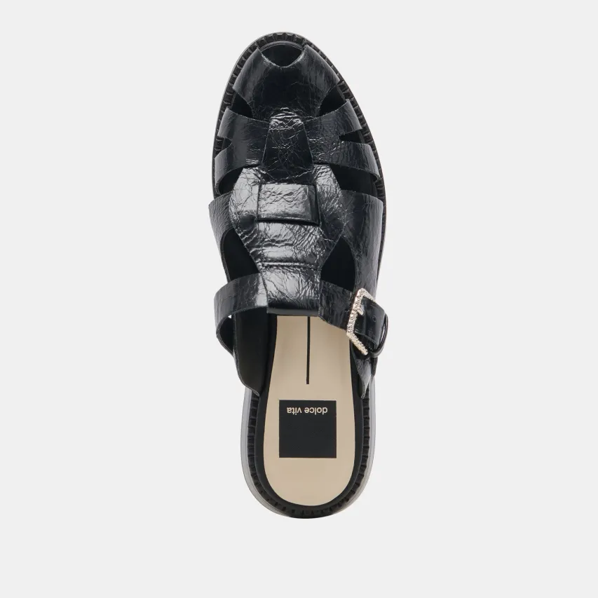 HIPPIE FLATS MIDNIGHT CRINKLE PATENT^Dolce Vita Online