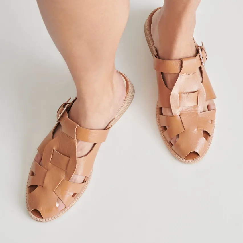 HIPPIE FLATS TAN CRINKLE PATENT^Dolce Vita Clearance