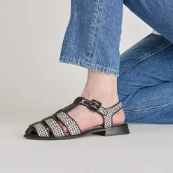 HOLIS SANDALS BLACK MULTI RAFFIA^Dolce Vita Clearance