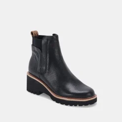 HUEY H2O WIDE BOOTIES BLACK LEATHER H2O^Dolce Vita Best