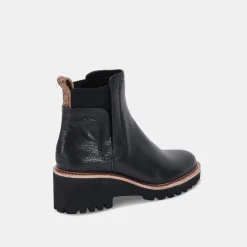 HUEY H2O WIDE BOOTIES BLACK LEATHER H2O^Dolce Vita Best