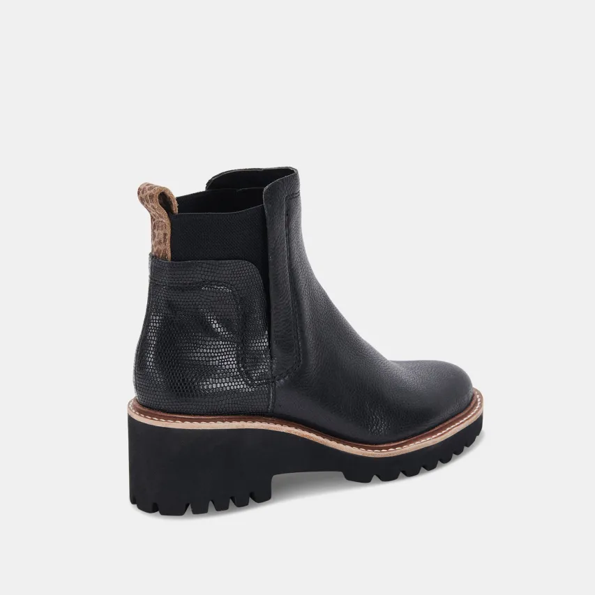 HUEY H2O WIDE BOOTIES BLACK LEATHER H2O^Dolce Vita Best