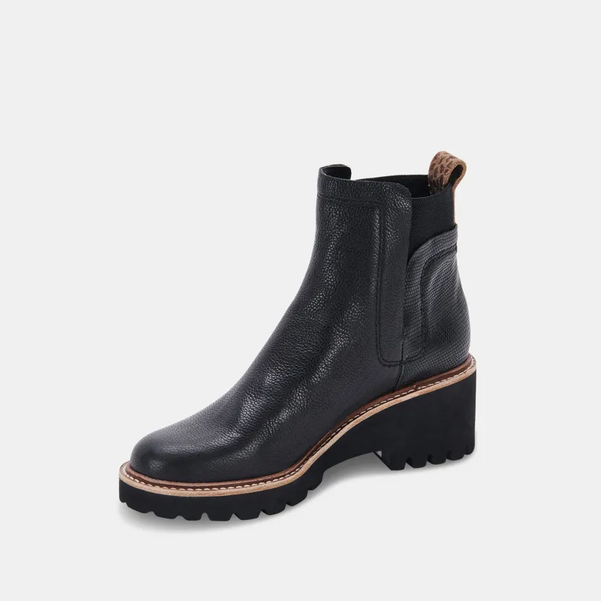 HUEY H2O WIDE BOOTIES BLACK LEATHER H2O^Dolce Vita Best