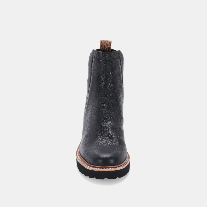 HUEY H2O WIDE BOOTIES BLACK LEATHER H2O^Dolce Vita Best