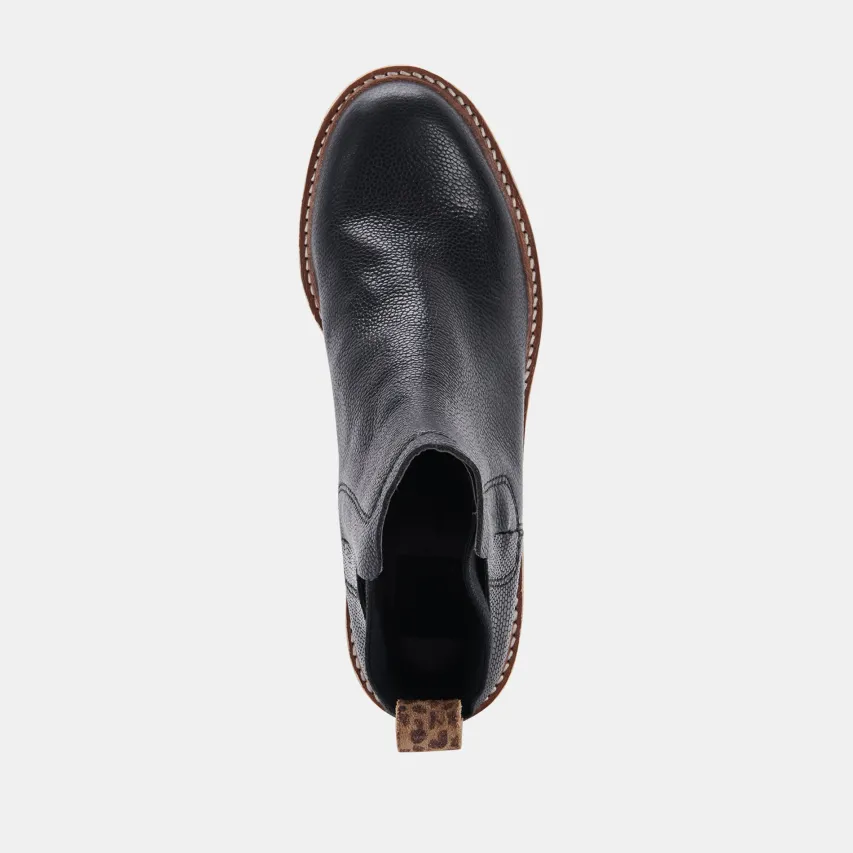HUEY H2O WIDE BOOTIES BLACK LEATHER H2O^Dolce Vita Best