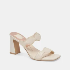 ILVA HEELS CREME EMBOSSED LEATHER^Dolce Vita Discount