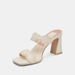 ILVA HEELS CREME EMBOSSED LEATHER^Dolce Vita Discount