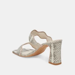 ILVA HEELS GREY WHITE EMBOSSED LEATHER^Dolce Vita New