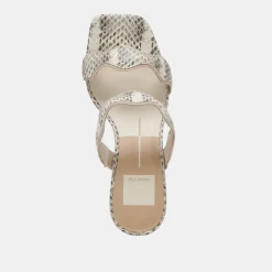 ILVA HEELS GREY WHITE EMBOSSED LEATHER^Dolce Vita New