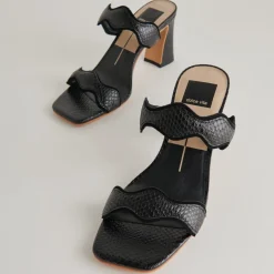 ILVA HEELS ONYX EMBOSSED LEATHER^Dolce Vita Sale