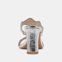 ILVA HEELS SILVER DISTRESSED LEATHER^Dolce Vita Clearance