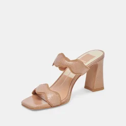 ILVA HEELS TOFFEE EMBOSSED LEATHER^Dolce Vita New