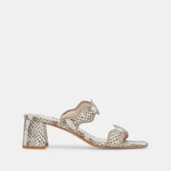 ILVA MID HEELS GREY WHITE EMBOSSED LEATHER^Dolce Vita Hot