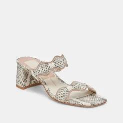 ILVA MID HEELS GREY WHITE EMBOSSED LEATHER^Dolce Vita Hot