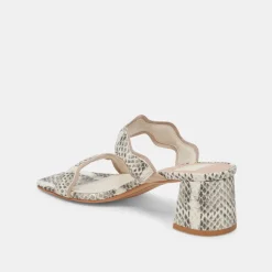 ILVA MID HEELS GREY WHITE EMBOSSED LEATHER^Dolce Vita Hot