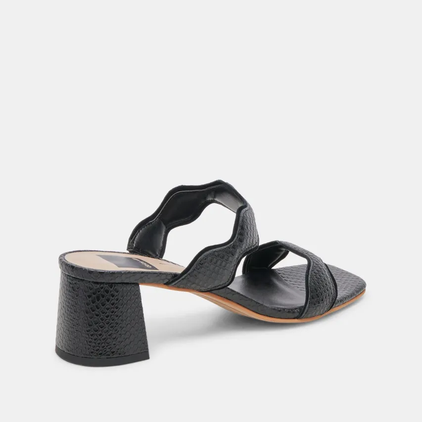 ILVA MID HEELS ONYX EMBOSSED LEATHER^Dolce Vita Discount