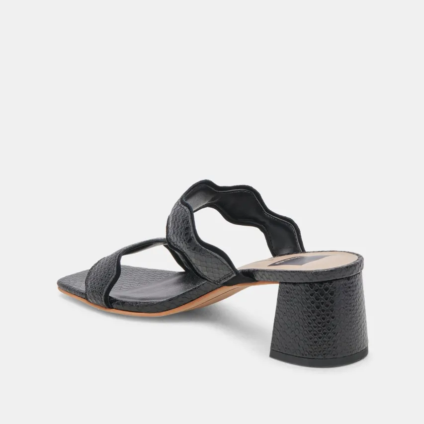 ILVA MID HEELS ONYX EMBOSSED LEATHER^Dolce Vita Discount