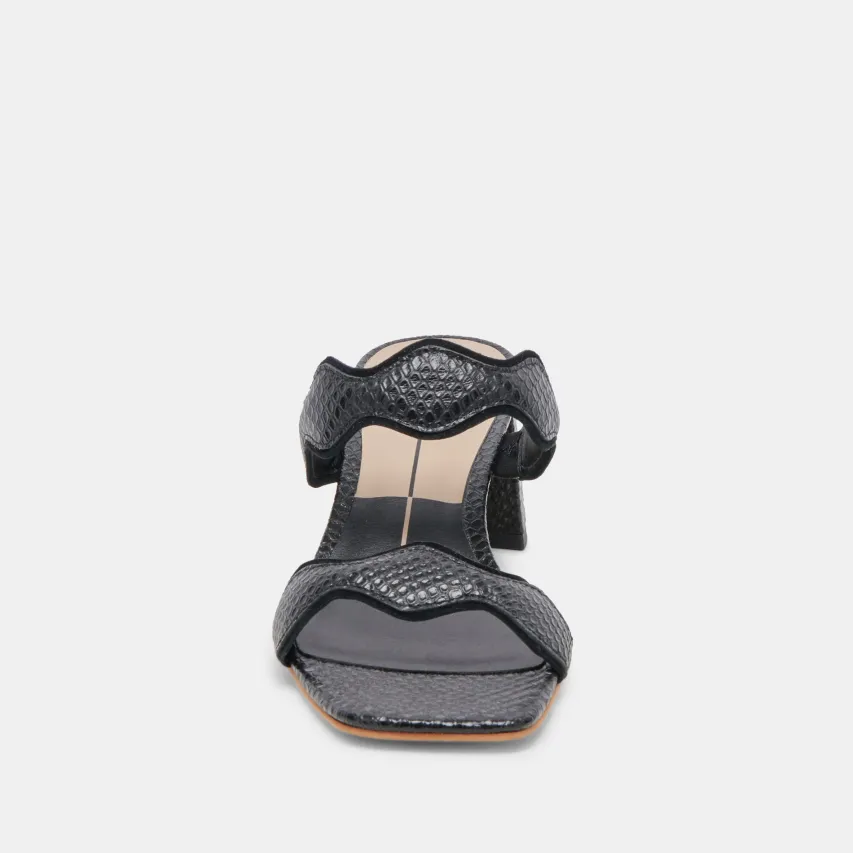 ILVA MID HEELS ONYX EMBOSSED LEATHER^Dolce Vita Discount