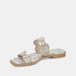 ILVA SANDALS GREY WHITE EMBOSSED LEATHER^Dolce Vita Outlet