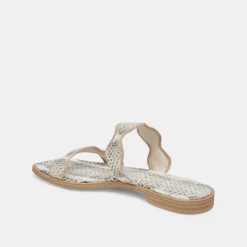 ILVA SANDALS GREY WHITE EMBOSSED LEATHER^Dolce Vita Outlet