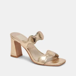 ILVA WIDE HEELS GOLD DISTRESSED LEATHER^Dolce Vita Clearance