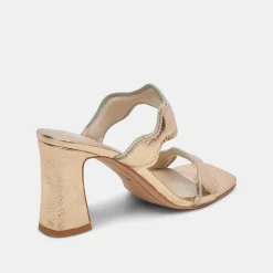 ILVA WIDE HEELS GOLD DISTRESSED LEATHER^Dolce Vita Clearance