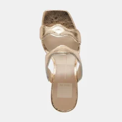 ILVA WIDE HEELS GOLD DISTRESSED LEATHER^Dolce Vita Clearance