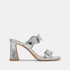 ILVA WIDE HEELS SILVER DISTRESSED LEATHER^Dolce Vita Discount