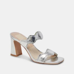 ILVA WIDE HEELS SILVER DISTRESSED LEATHER^Dolce Vita Discount