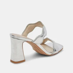 ILVA WIDE HEELS SILVER DISTRESSED LEATHER^Dolce Vita Discount